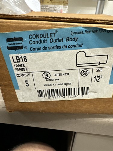 Crouse hinds condulet lb18 - hinds,